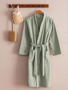 Женский банный халат из простого хлопка с шалевым воротником LCW Home