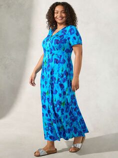 Платье макси с принтом Live Unlimited Curve, синий