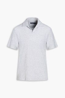 Облегающая махровая рубашка-поло из хлопка, лиоцелла и льна FRESCOBOL CARIOCA, серый