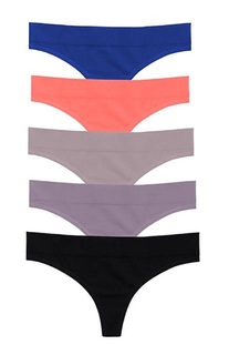 Набор трусов Victoria&apos;s Secret Mindd Thong Panties, синий, розовый, черный, серый, фиолетовый 5 шт
