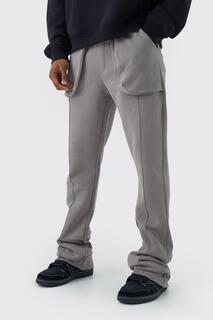 Джоггеры приманного кроя с карманами и 3d-расклешенным коротком Boohoo, серый