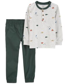 Рубашка и джоггеры с изображением динозавра для маленьких мальчиков, комплект из 2 предметов Carter&apos;s Carters