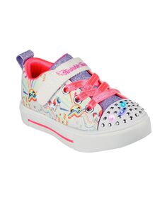 Toddler Girls Twinkle Sparks — повседневные светящиеся кроссовки Unicorn Sunshine Stay-Put от Finish Line Skechers