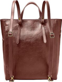 Женский кожаный рюкзак-трансформер Fossil Camilla, сумка-кошелек, коричневый