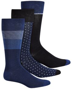 Перри Эллис 3-Пк. Мужские носки в полоску с цветными блоками Perry Ellis Portfolio