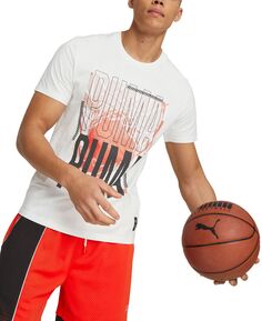 Мужская футболка с короткими рукавами и рисунком Hoops Puma