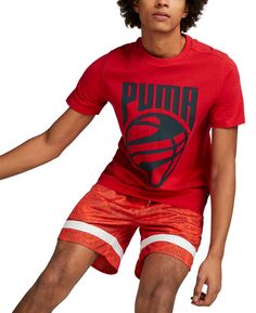 Мужская баскетбольная футболка с круглым вырезом и короткими рукавами с постерным рисунком Puma