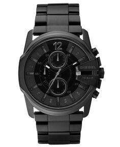 Мужские часы-браслет из нержавеющей стали с черным ионным покрытием, 49x45 мм, DZ4180 Diesel