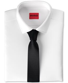 Мужской узкий шелковый галстук в рубчик HUGO