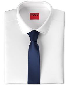Мужской узкий шелковый галстук в рубчик HUGO