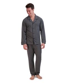 Мужская большая и высокая хлопковая пижама модальной вязки, комплект из 2 предметов Hanes