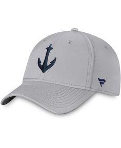 Мужская серая кепка с гибким логотипом Seattle Kraken Secondary Fanatics