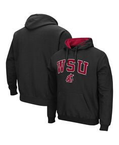 Мужской черный пуловер с капюшоном Washington State Cougars Arch Logo 3.0 Colosseum