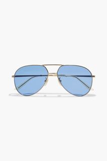 Золотистые солнцезащитные очки-авиаторы GUCCI, синий