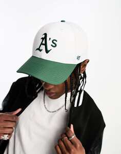 Бело-зеленая бейсболка 47 Brand MLB Oakland Athletics