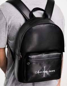 Черный рюкзак с монограммой Calvin Klein Jeans