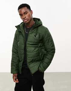 Зеленая дутая куртка с капюшоном Puma