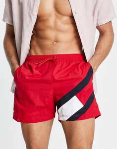 Красные шорты для плавания с логотипом Tommy Hilfiger