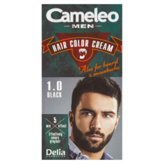Delia Cameleo Men крем-краска для волос, бороды и усов 1,0 черный, 1 упаковка