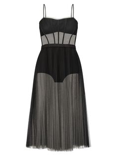 Прозрачное корсетное платье до колен BCBGMAXAZRIA, черный