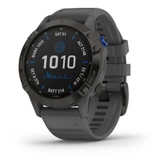 Умные часы Garmin Fenix 6 Pro Solar, черный с темно-серым ремешком