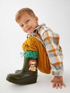 Резиновые сапоги для мальчика с нашивкой и деталями LCW Steps