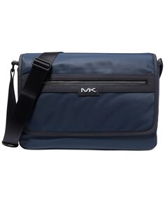 Мужская сумка-мессенджер из цельного габардина с логотипом Michael Kors, синий