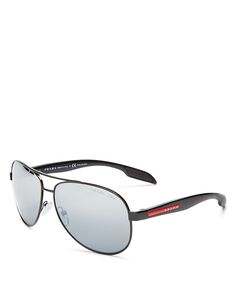Поляризованные солнцезащитные очки-авиаторы, 62 мм Prada