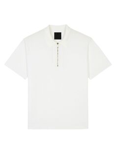 Рубашка поло на молнии из хлопка Givenchy, белый