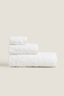 Жаккардовое полотенце из хлопка Zara, белый