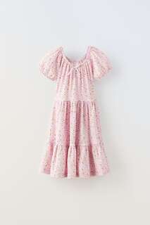 Цветочное платье Zara, розовый