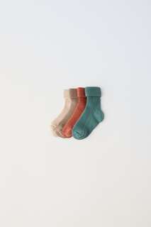 Набор из 4 цветных носков Zara, разноцветный