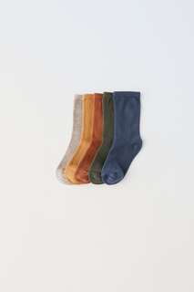 Набор из пяти пар простых носков Zara, верблюд