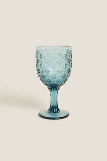 Подъемный бокал для вина с цветочным дизайном Zara, синий