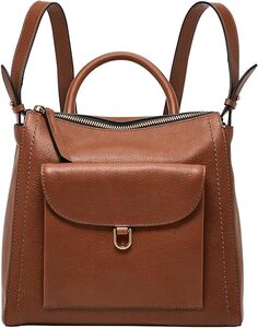 Женский кожаный рюкзак-трансформер Fossil Parker, сумка-кошелек для женщин, коричневый