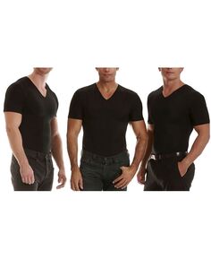 Набор из 3 мужских компрессионных футболок Insta Slim с v-образным вырезом и короткими рукавами Instaslim