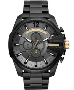 Мужские часы Mega Chief с хронографом, черные браслеты из нержавеющей стали, 51 мм Diesel