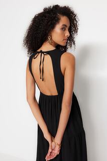 Платье-миди Trendyol с открытой спиной, черный
