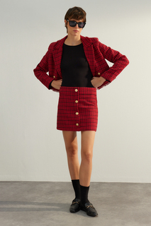 Мини-юбка Trendyol из высококачественной ткани премиум-класса, красный