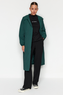 Куртка-пуховик Trendyol Petrol Premium оверсайз длинная стеганая, зеленый