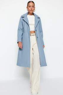Пальто Trendyol длинное с вышивкой, синий