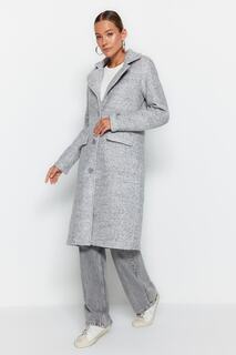 Пальто Trendyol длинное из букле, серый