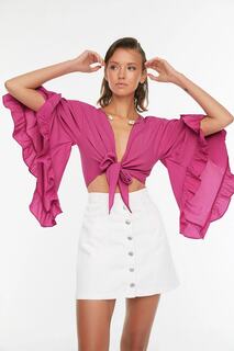 Блузка Trendyol пляжная из вискозы, розовый