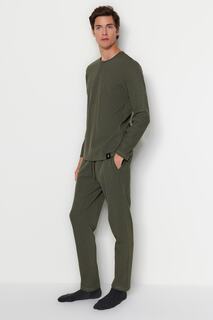 Пижамный комплект Trendyol стандартного кроя, темно-зеленый