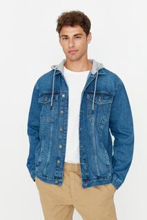Куртка Trendyol джинсовая с капюшоном, синий