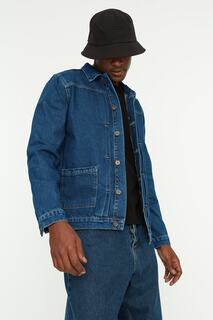 Куртка Trendyol джинсовая в рубчик, темно-синий