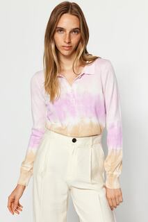 Рубашка Trendyol с принтом батик, фиолетовый