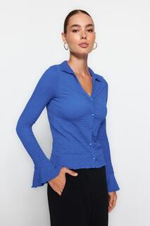 Рубашка эластичная Trendyol Premium с испанскими рукавами и текстурой
