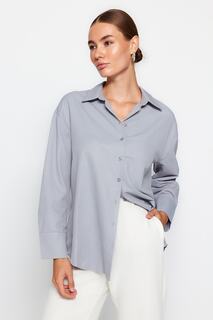 Рубашка базовая Trendyol, серый