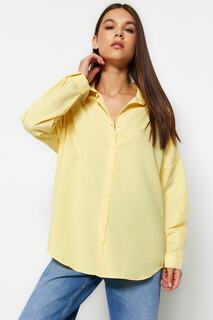 Рубашка оверсайз Trendyol, желтый